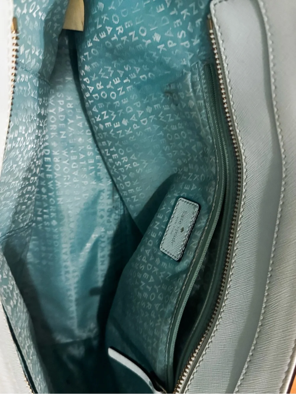 Kate Spade New York Light Blue Saffiano Leather Tote Bag
